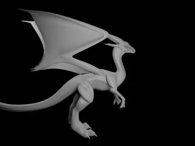 Fire Dragon Low-poly 3D model
