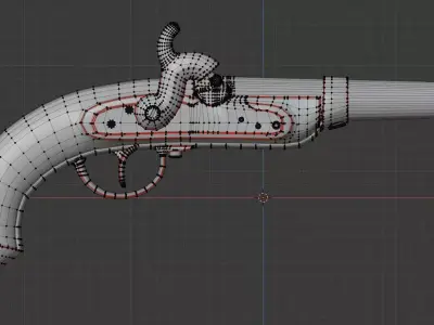 flintlock pistol old historic antique Free low-poly 3D model