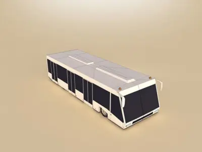 Cartoon Low Poly Airport Bus Low-poly 3D model