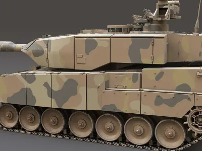Leopard 2 A7+ Main Battle Tank 3D model