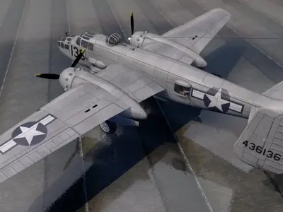 North American B-25J-1 Mitchell 3D model