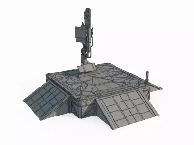 Future sci-fi antenna computer 3D model