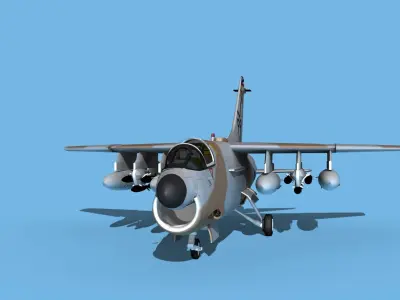 Chance Vought A-7E Corsair II V14 PR ANG 3D model