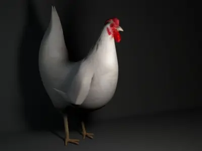 Hen Pigged and Animated Lowpoly Low-poly 3D model