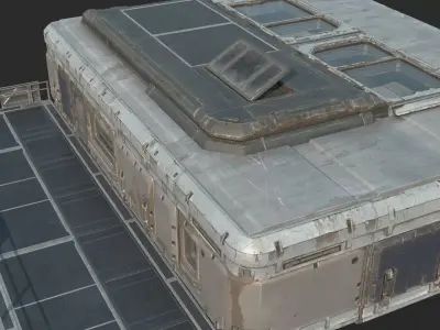 Future sci-fi style outpost battle house 3D model