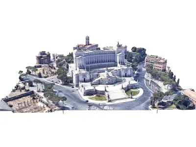 Victor Emmanuel II Monument Low-poly 3D model