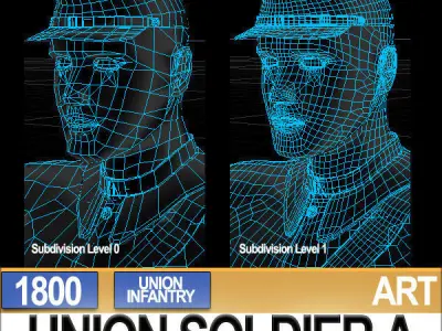 Civil War Union Soldier A Infantry 3D model