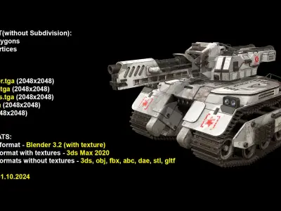 Tank Concept - 3 - Grey Camouflage Low-poly 3D model