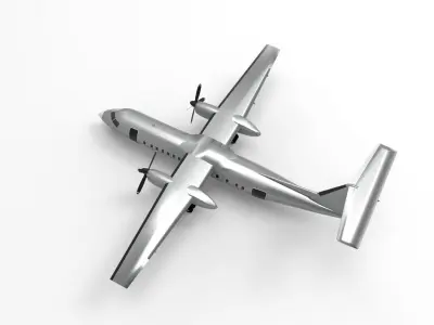 DeHavilland DHC-8-Q300 Low-poly 3D model