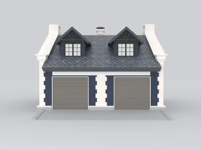Detached Garages for two cars 3D model