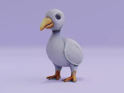 Baby Dodo Cute Bird Low-poly 3D model