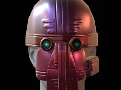 Gas mask helmet 3d model scifi Low-poly  Low-poly 3D model 551