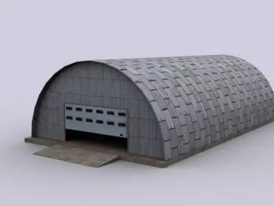 hangar metal Low-poly 3D model
