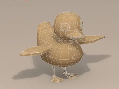 Duck cartoon character 3D model