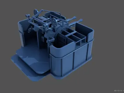 QF2 Mark VIII 4 barelled - Personal license - 1-72 scale 3D print model