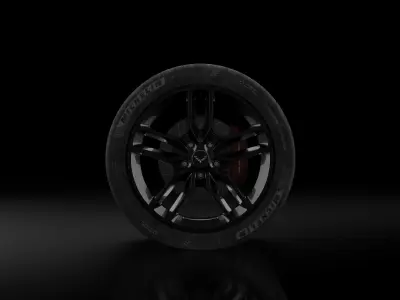 Michelin Pilot Sport 4 Tire and Corvette Rim Free 3D model