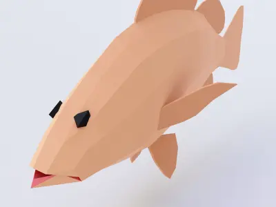 Common carp fish 3d model  Low-poly 3D model