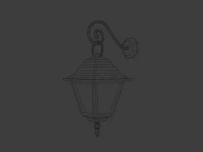 Lantern outdoor wall light Low-poly 3D model