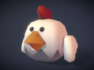 Rooster Rudy - Proto Series Low-poly 3D model
