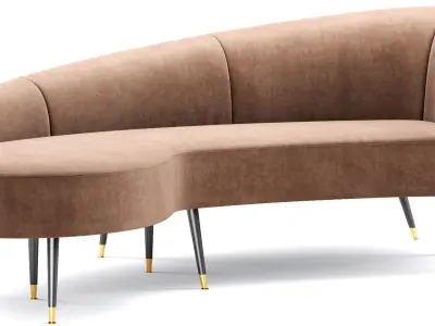 Safavieh Couture Evangeline Velvet Parisian Sofa Free 3D model