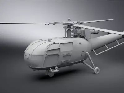 Aerospatiale Alouette III Scale Model 3D print model