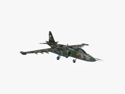 Low Poly Su-25 Frogfoot Low-poly 3D model
