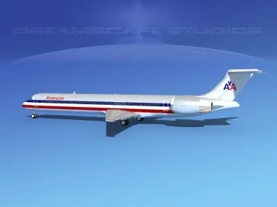 McDonnell Douglas MD83 American Airlines 3D model