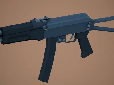 Stylized PP19 Vityaz SMG Low Poly Mobile Ready Low-poly 3D model