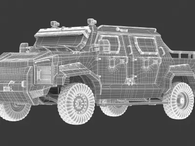 Alpine Armored Pit-Bull VXT Cal Tactical SWAT APC Truck 3D model