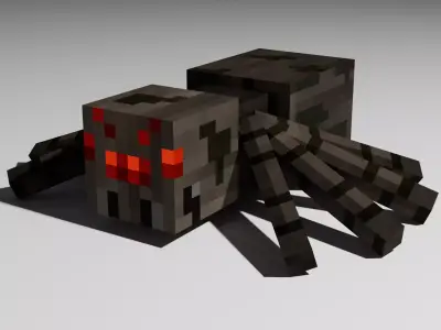 High Quality Minecraft Spider for Rigging 3D model