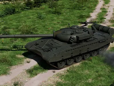 T72 5in1 Pack MSTA-S MLRS T72-B T72-B3 Low-poly 3D model