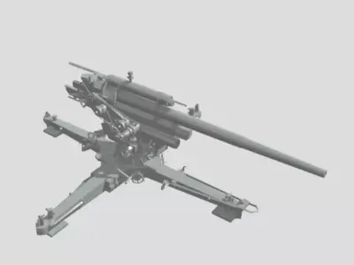 GERMAN 88 CM FLAK WW2 AA GUN 3D model