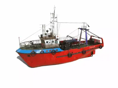 Fishing Trawler Low-poly PBR Low-poly 3D model