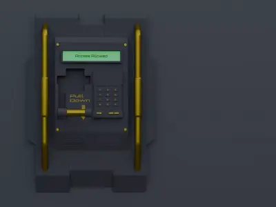 Access Control Door Lock  Low Poly Game Ready Low-poly 3D model