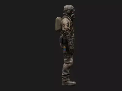 Tactical Hazmat Operator Low-poly 3D model