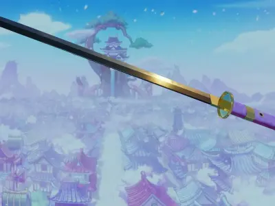 Zoro Enma Sword 3D Model Free low-poly 3D model