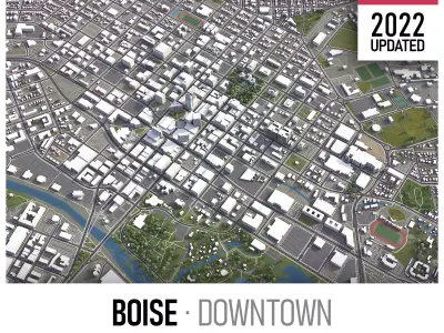 Boise Low-poly 3D model