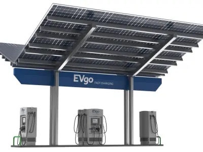 Detailed Electric Car Charger Station 3D model