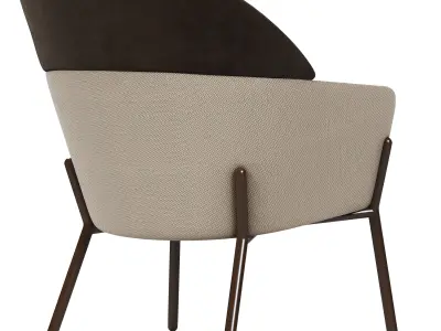 Wam 1570 Armchair By Bross Italy Low-poly 3D model