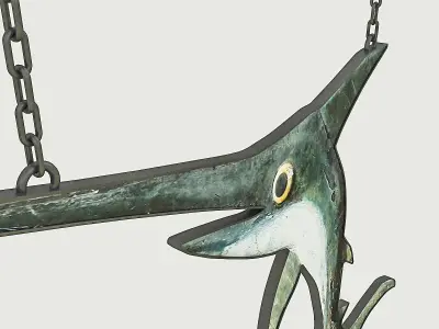 Fish Restaurant Sign 01 3D model