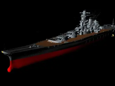 Battleship Yamato Japan 3D model