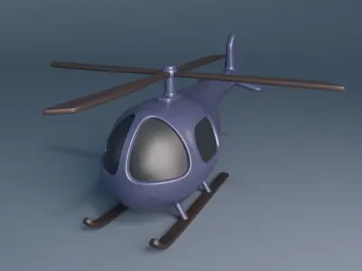 Cartoon Helicopter Low-poly 3D model