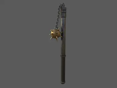 Flail sword with chain Low-poly 3D model