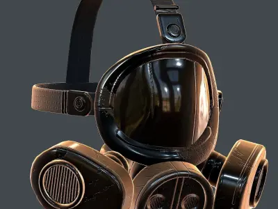 Gas mask helmet 3d model scifi Low-poly Low-poly 3D model
