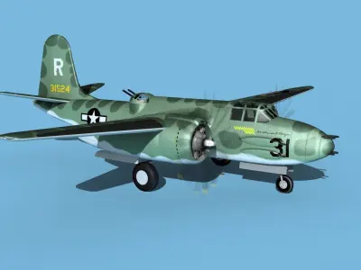 Douglas A-20G Havoc V02 3D model