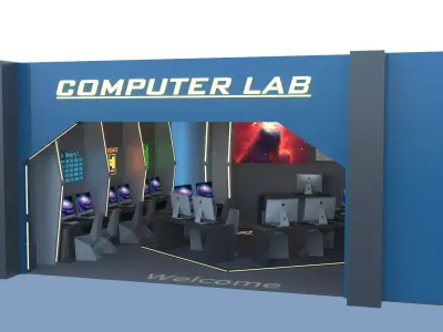 Futuristic Computer Lab Design 3D model