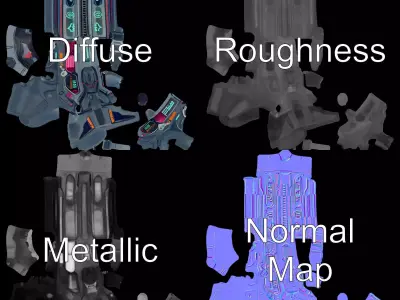 Neon Tactical Shotgun model pack Low-poly 3D model