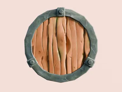 Low poly stylized shield Low-poly 3D model Low-poly 3D model