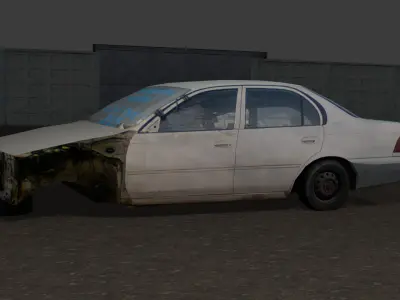 Toyota Corolla Junk Car Free low-poly 3D model