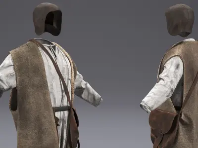 Medieval Simple Clothes Set 3D model purchase